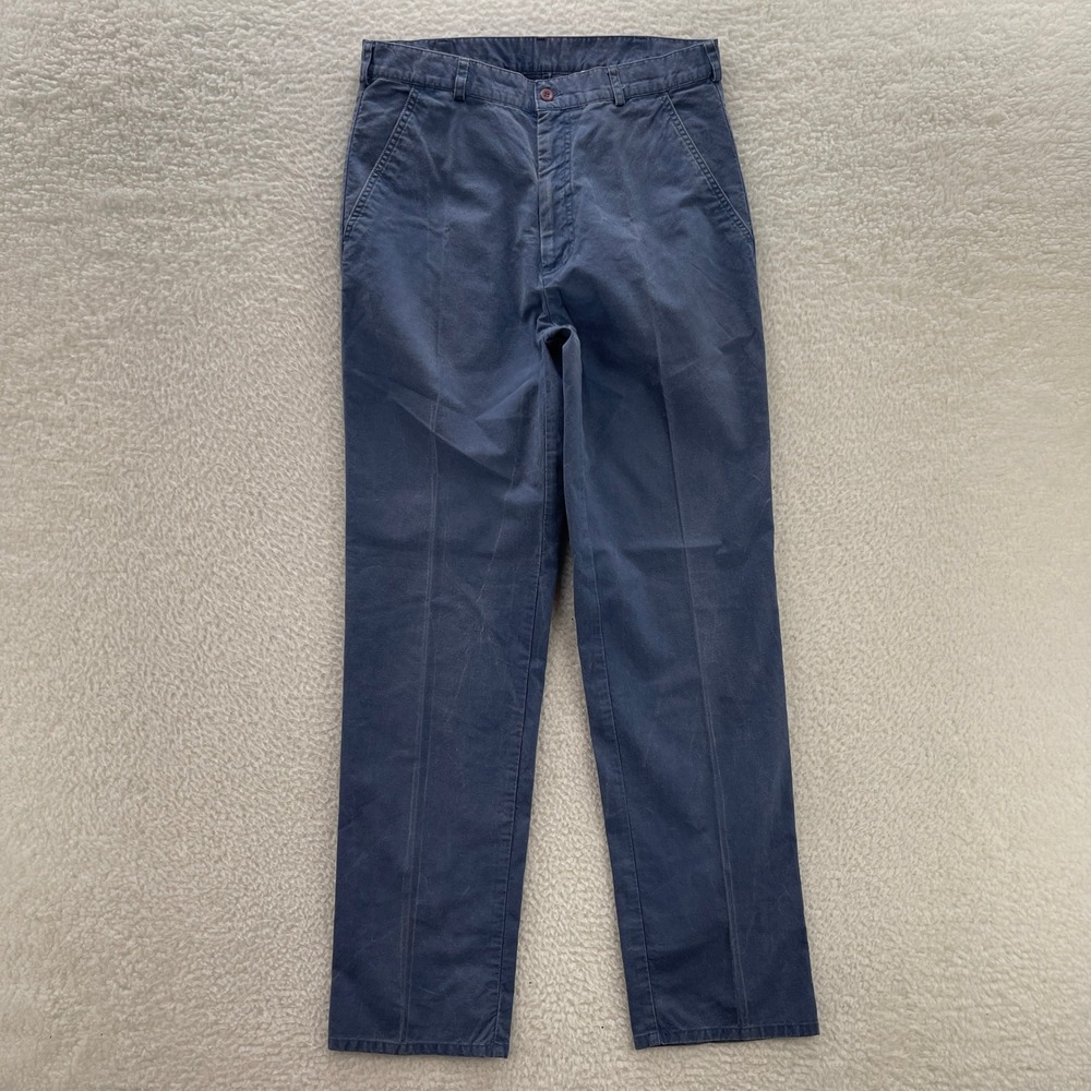 Vintage LL Bean Pants Mens 32x33 Blue Tropic Weight Lightweight Casual Chino